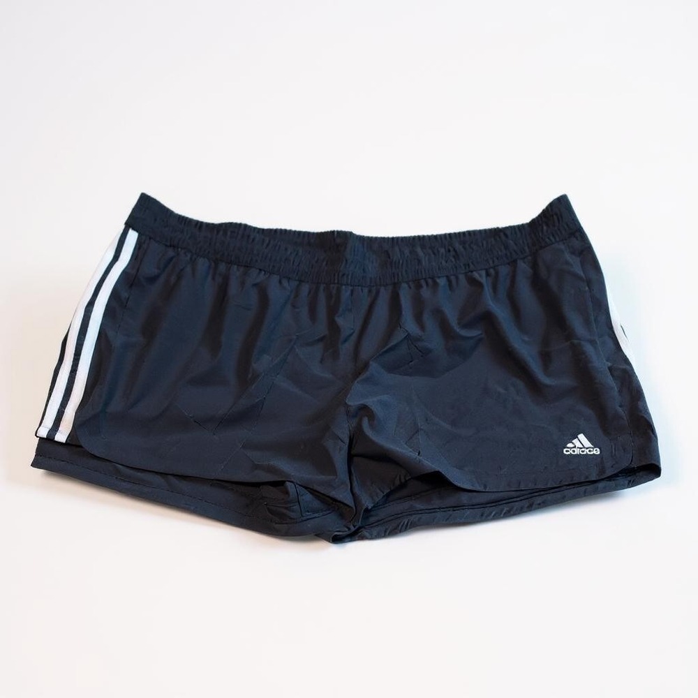 adidas Pacer Woven Shorts Womens 2XL Black 3-Stripes AEROREADY Running NWTA